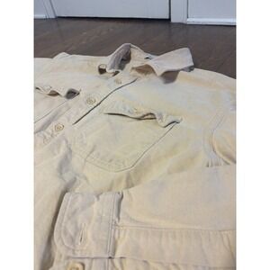 Vintage L.L. Bean Chamois Shirt Mens XLT Tan Button Up Long Sleeves Casual